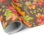 Herfst esdoornbladeren patroon inpakpapier (Rol Hoek)