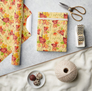 Herfst esdoornbladeren patroon inpakpapier