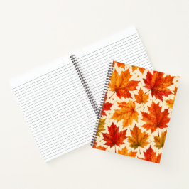 Herfst Esdoornbladeren Patroon | Val Oranje Rood B Notitieboek