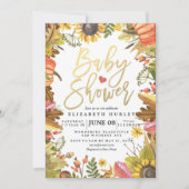 Herfst Esdoornbladeren Pompoen Baby Shower Kaarten (Voorkant)