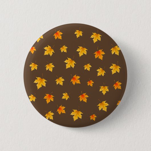 Herfst esdoornbladeren ronde button 5,7 cm (Voorkant)