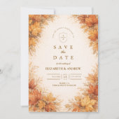 Herfst Esdoornbladeren Rustieke Bruiloft Save The Date (Voorkant)