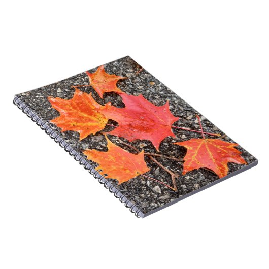 Herfst esdoornbladeren spiraal notebook notitieboek (Rechterzijde)