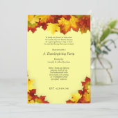 Herfst Esdoornbladeren Thanksgiving Feest Uitnodig Kaart (Staand voorkant)
