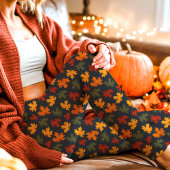 Herfst Esdoornbladeren Val Blauw Leggings