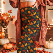 Herfst Esdoornbladeren Val Blauw Leggings