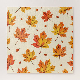 Herfst esdoornbladeren vallend patroon legpuzzel