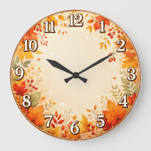 Herfst Esdoornbladeren Wandklok (Voorkant)