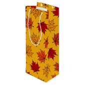 Herfst esdoornbladeren wijn cadeautas (Achterkant Gekanteld)