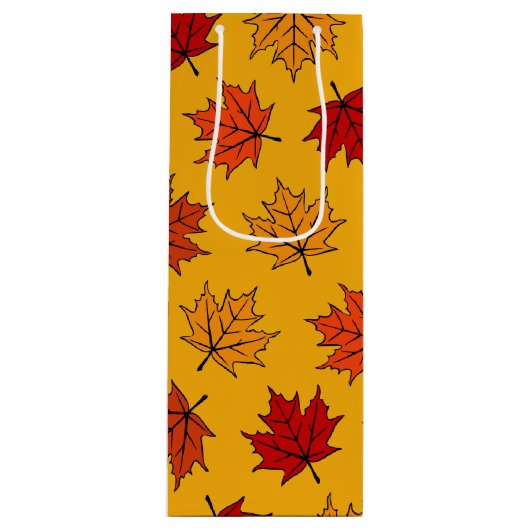 Herfst esdoornbladeren wijn cadeautas (Voorkant)