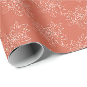 Herfst esdoornbladeren, zaden en bessen lijnkunst cadeaupapier (Rol Hoek)