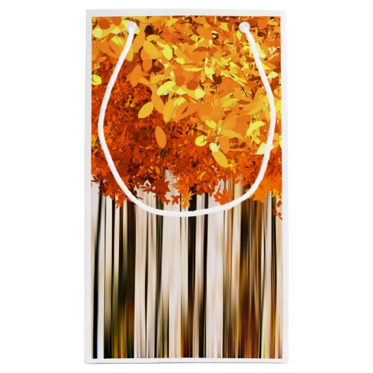 Herfst esdoornbos herfst bossen sinaasappel grijs klein cadeauzakje (Achterkant)