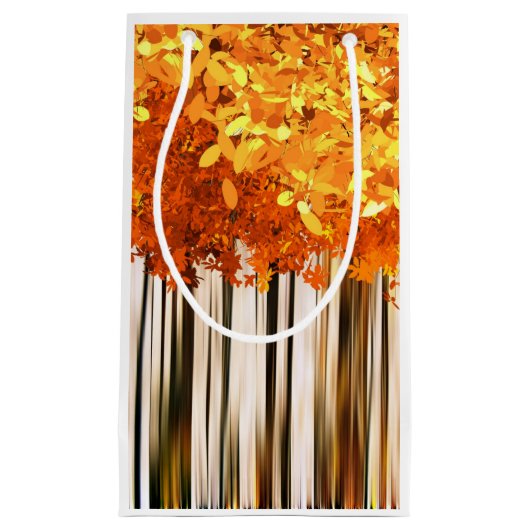 Herfst esdoornbos herfst bossen sinaasappel grijs klein cadeauzakje (Voorkant)