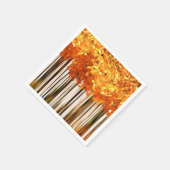 Herfst esdoornbos herfst sinaasappel grijs wit servet (Hoek)