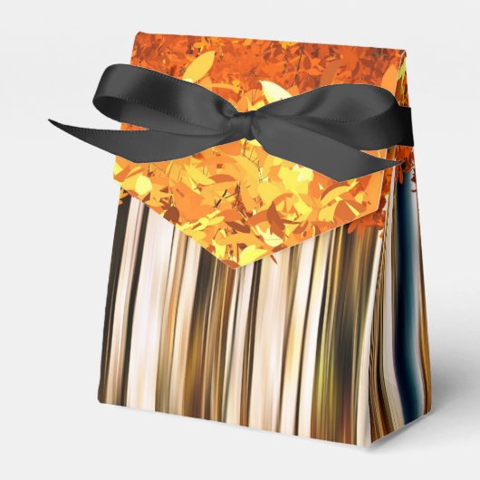 Herfst esdoornbos moderne bossen sinaasappel grijs bedankdoosjes (Voorkant Zijde)