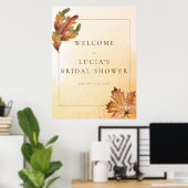 Herfst Esdoornhoofdje Aquarel Bruidsdouche Welkom Poster (Thuiskantoor)