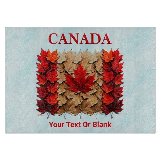 Herfst Esdoren Canadese Vlag Snijplank (Voorkant)