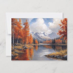 Herfst Espenbos en Berglandschap Briefkaart