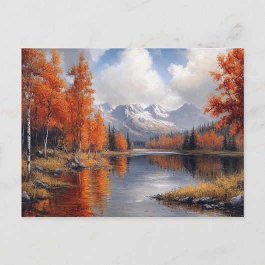 Herfst Espenbos en Berglandschap Briefkaart (Voorkant)