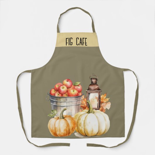 Herfst Esthetiek Aangepaste Naam Restaurant Schort (Voorkant)