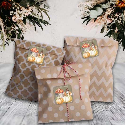 Herfst Esthetiek Bumper Oogst Thanksgiving Vierkante Sticker