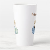 Herfst esthetische pompoenen en bloemen latte mok (Voorkant)