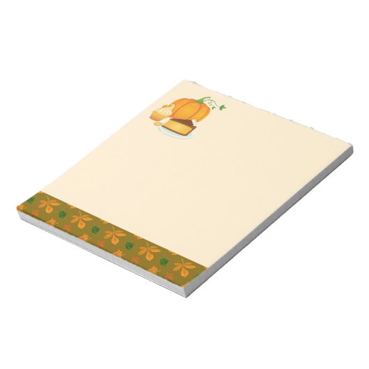 Herfst eten en herfstbladeren notitieblok (Linkerzijde)