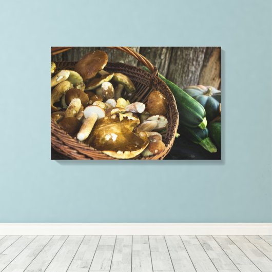 Herfst eten stilleven canvas print (Insitu (Houten vloer))