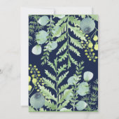 Herfst Eucalyptus Bloem Bruiloft Tafel Nummer Navy Kaart (Achterkant)