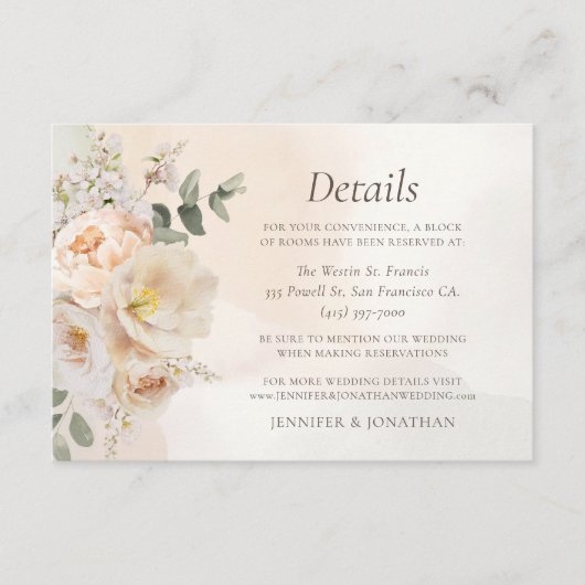 Herfst Eucalyptus Bloemen bruiloft Details Informatiekaartje (Voorkant)