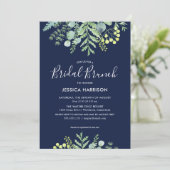 Herfst Eucalyptus Bloemen Vrijgezellenfeest Brunch Kaart (Staand voorkant)