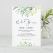 Herfst Eucalyptus Floral Bridal Shower Invitation Kaart (Staand voorkant)