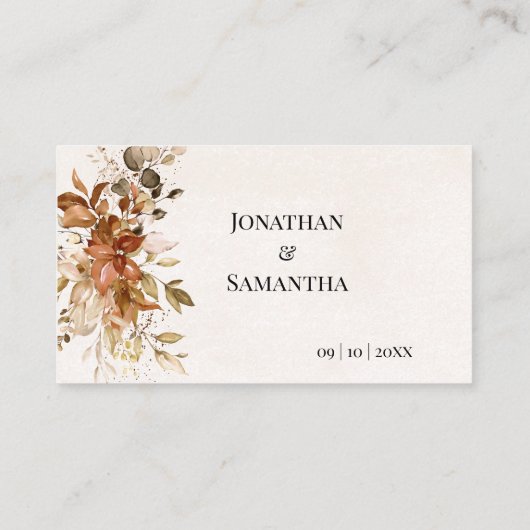 Herfst Eucalyptus Vrijgezellenfeest Autumn Wedding Plaatskaartje (Achterkant)