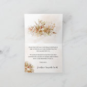 Herfst Eucalyptus Weddenschap met dank Bedankkaart (Binnen)