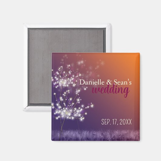Herfst Evening Dandelions Wedding Save the Date Magneet (Voorkant / Achterkant)