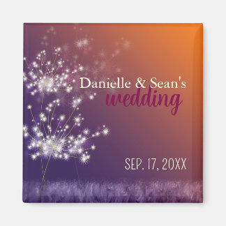Herfst Evening Dandelions Wedding Save the Date Magneet