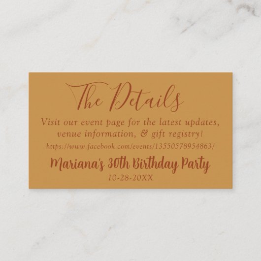 Herfst Event Details Web Page Enclosure Kaart (Voorkant)