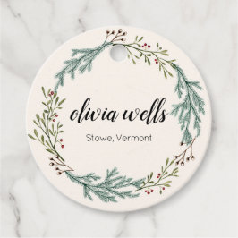 Herfst Evergreen Wreath Signature Script Clothing Bedankjes Labels