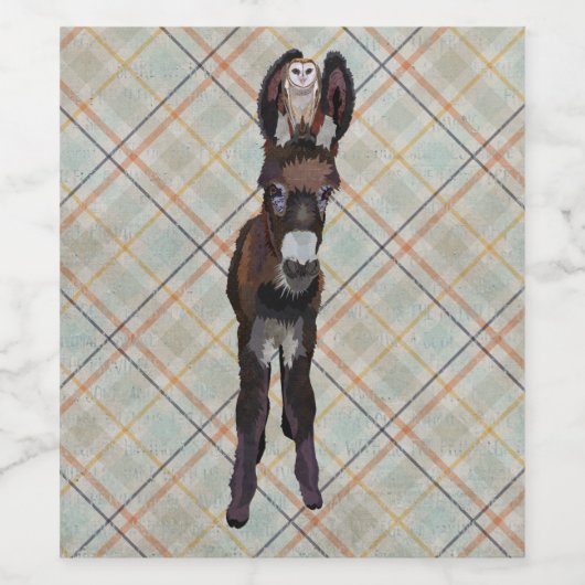 HERFST EZEL & PLAID UIL WIJN ETIKET (Enkel label)