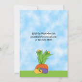 Herfst Ezel Verjaardag Uitnodiging voor jongens (Achterkant)