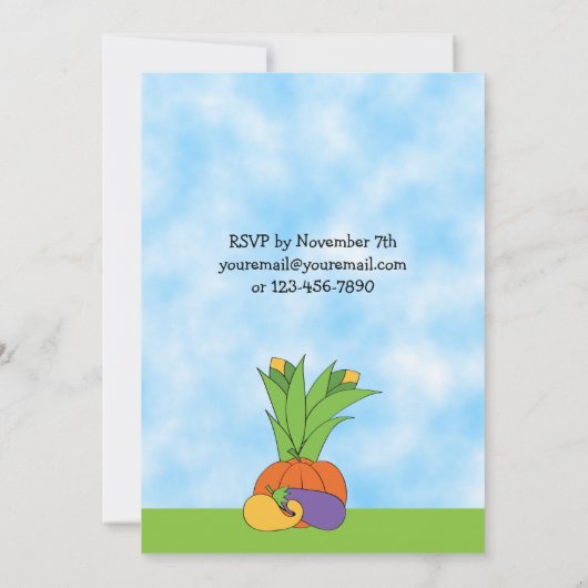 Herfst Ezel Verjaardag Uitnodiging voor jongens (Achterkant)