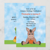 Herfst Ezel Verjaardag Uitnodiging voor jongens (Voorkant / Achterkant)