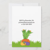 Herfst Ezel Verjaardag Uitnodiging voor meisjes (Achterkant)