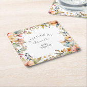 Herfst Fairy Bloementuin Herfst Baby Girl Shower Kartonnen Onderzetters (Schuin)