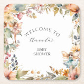 Herfst Fairy Bloementuin Herfst Baby Girl Shower Kartonnen Onderzetters (Voorkant)