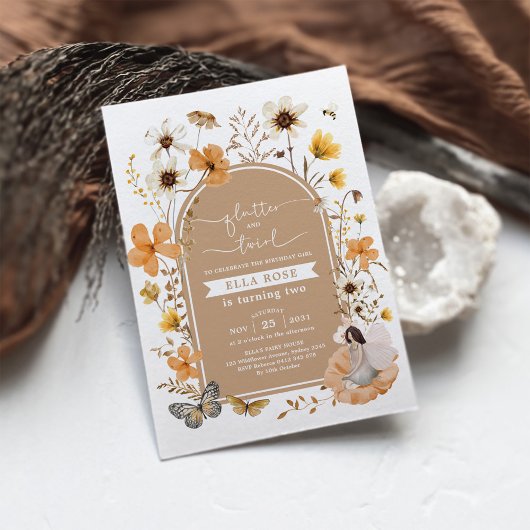 Herfst Fairy Boho Wildflower Garden Verjaardagsfee Kaart