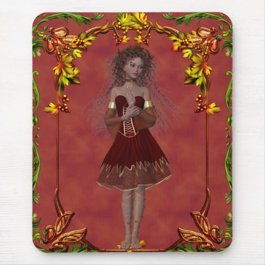 Herfst Fairy Design 2 - Fantasy Mousepad Muismat (Voorkant)