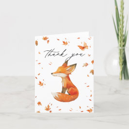 Herfst Fairy Eerste Verjaardag Dank u met een vos Bedankkaart
