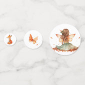 Herfst Fairy Eerste Verjaardag Dank u met een vos Confetti (Voorkanten)