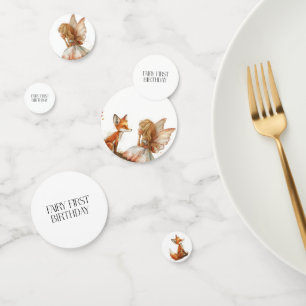 Herfst Fairy Eerste Verjaardag Dank u met een vos Confetti